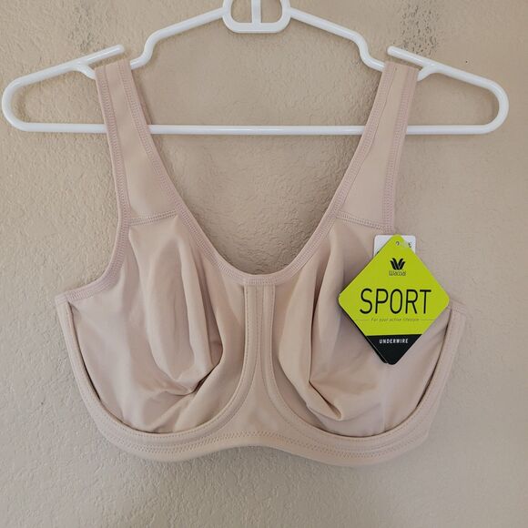 WACOAL Womens Simone Sport Underwire Bra Size 34DD Sand 855170 Comfort NEW - Picture 1 of 5